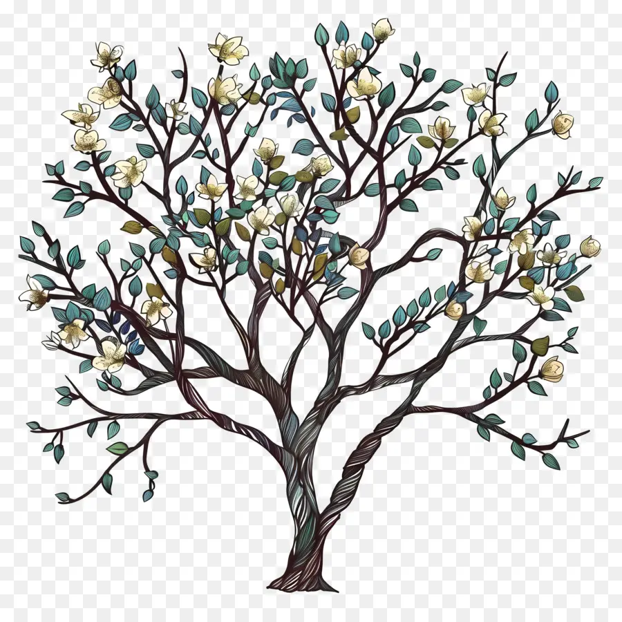 Ramas Florecientes，Árbol PNG