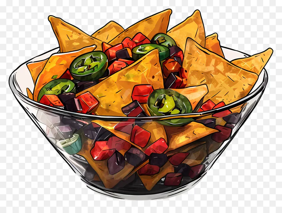 Tazón De Nachos，Chips De Tortilla PNG