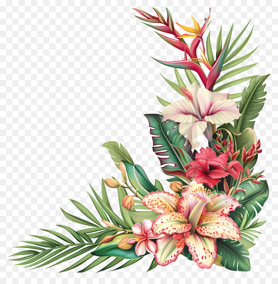 Flor Tropical，Ramo De Flores PNG