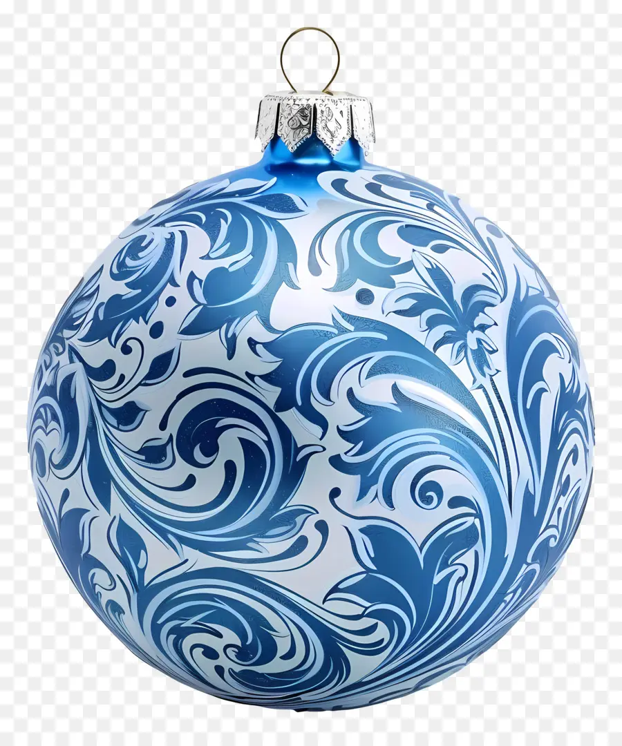 Adorno De Navidad，Adorno Azul Y Blanco PNG