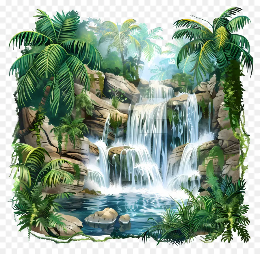 Cascada De La Jungla，Cascada PNG