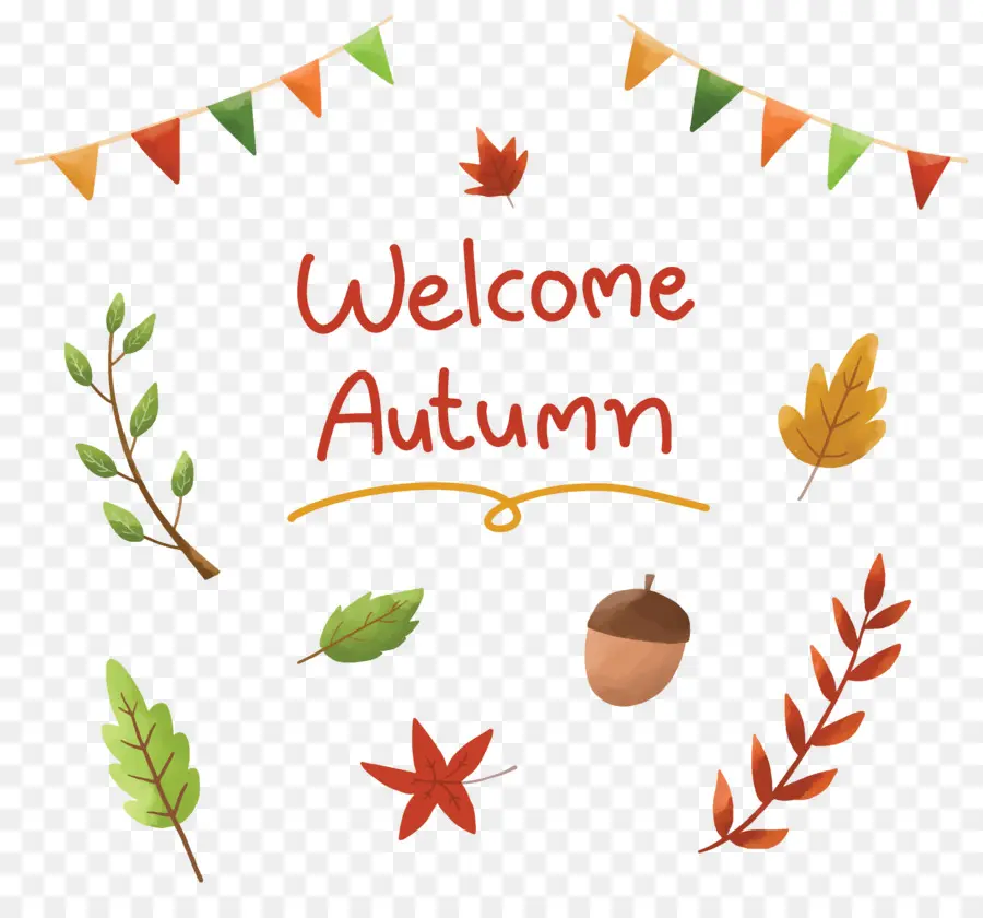 Bienvenido Otoño，Decoraciones De Otoño PNG