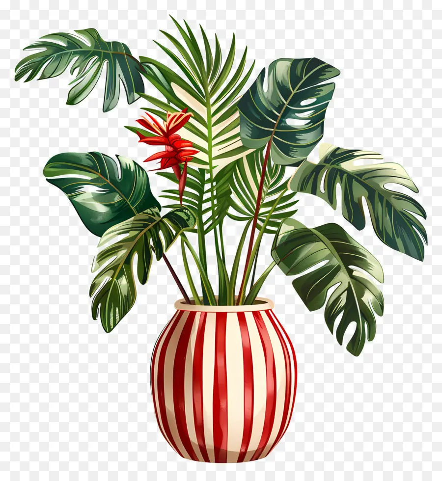 Planta Tropical，Jarrón De Cerámica PNG