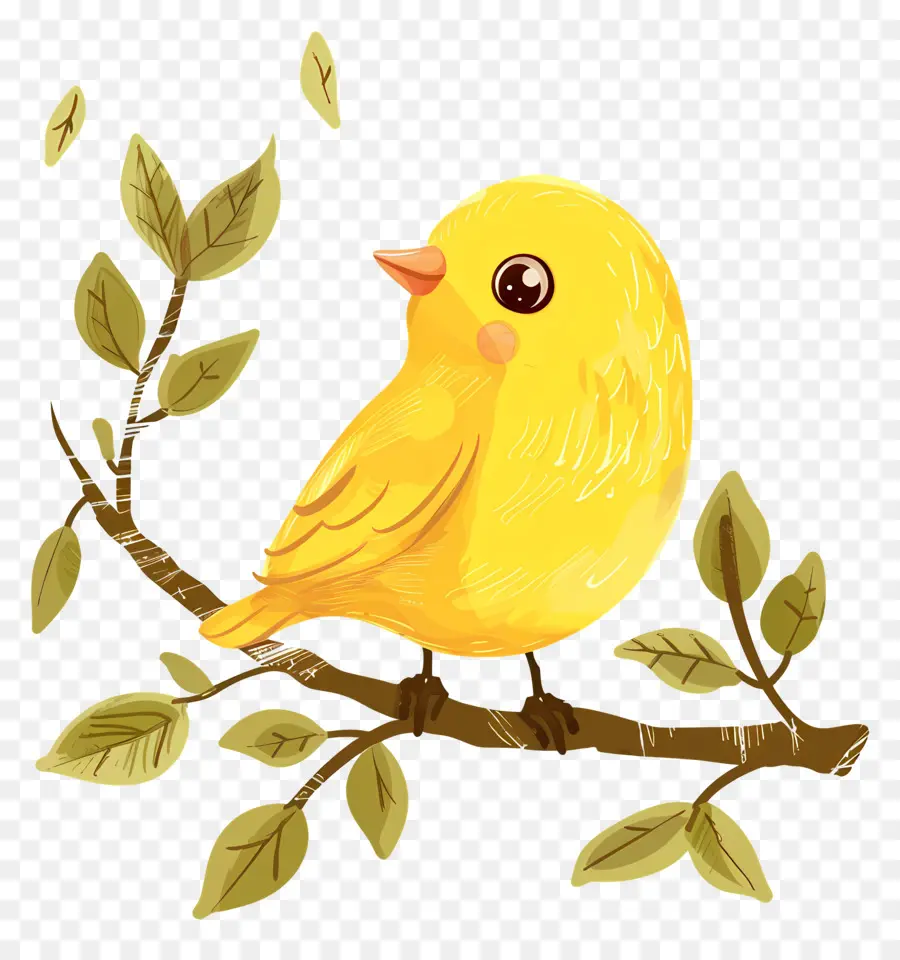 Pájaro Amarillo，Rama De árbol PNG