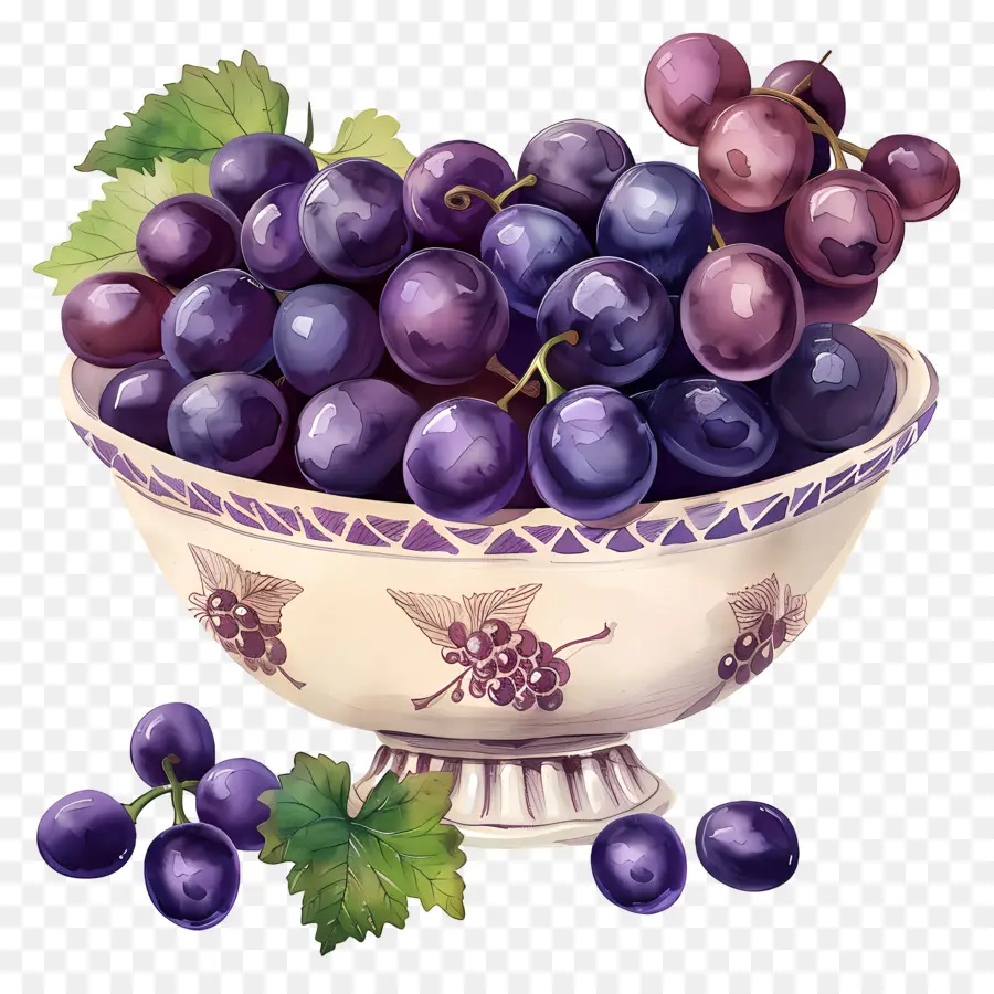 Tazón De Uvas，Uvas Moradas PNG