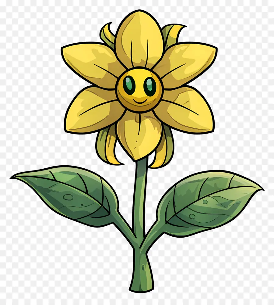 Cartoon Flower，Flor Cara Sonriente PNG