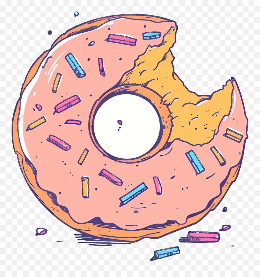 Donut Comido，Donut PNG