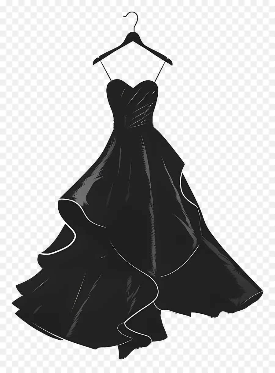 Vestido En La Percha，Vestido Negro PNG