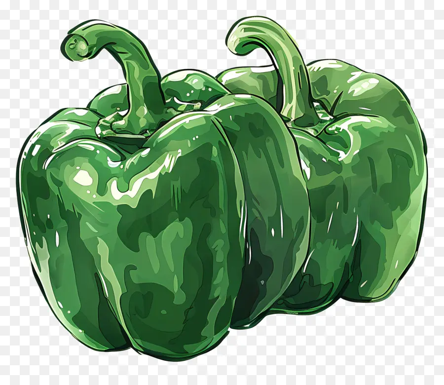 Bell Peppers，Pimientos Verdes PNG