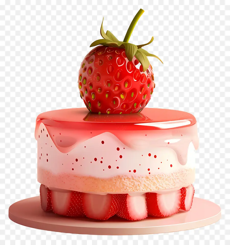 Pastel De Mousse De Fresa，Capas De La Torta PNG