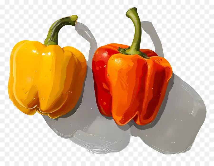 Bell Peppers，Pimientos Amarillos PNG