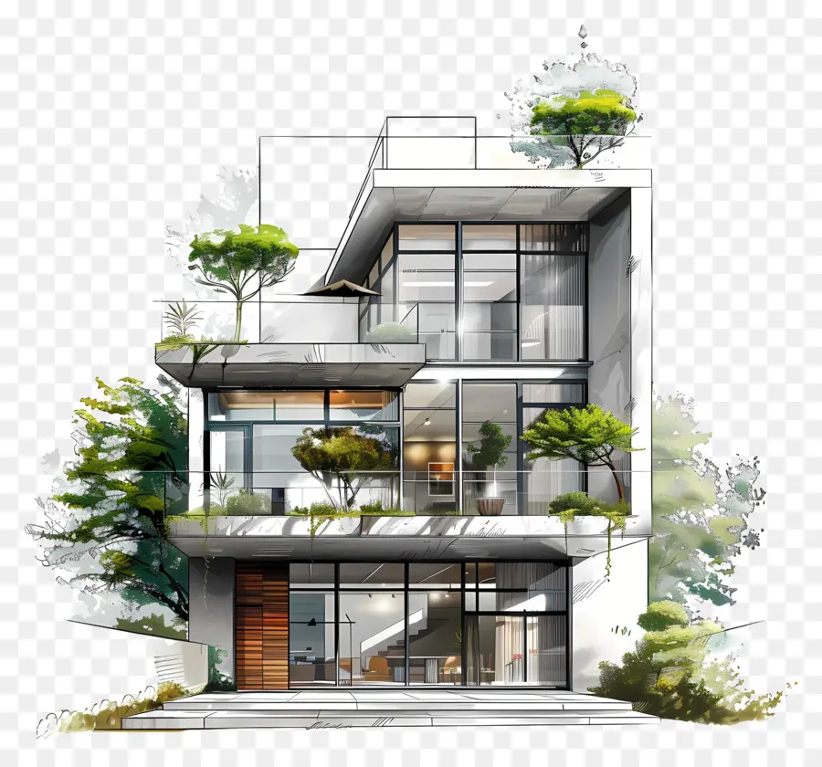 Modern House，La Arquitectura Moderna PNG