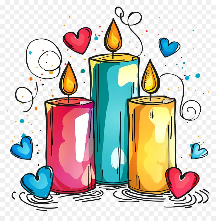 Velas，Corazones PNG