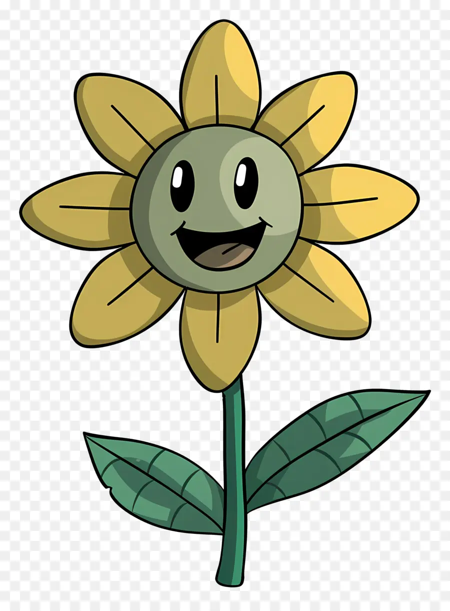 Cartoon Flower，Flor Sonriente PNG