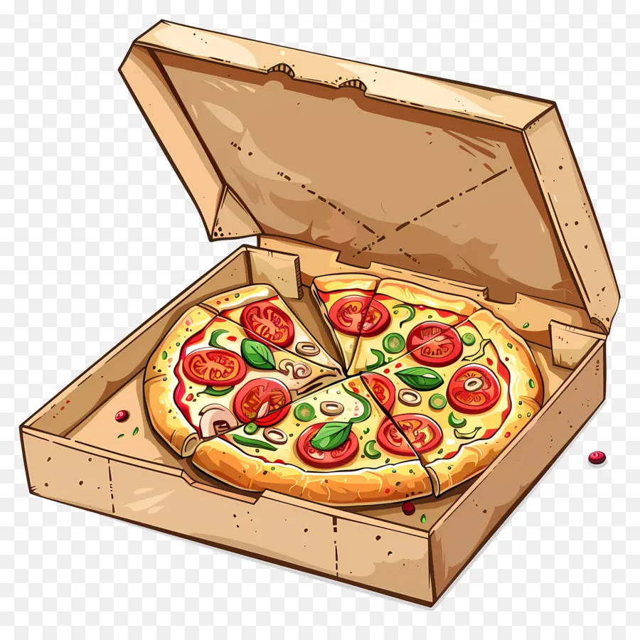 Pizza En La Caja，Pizza PNG