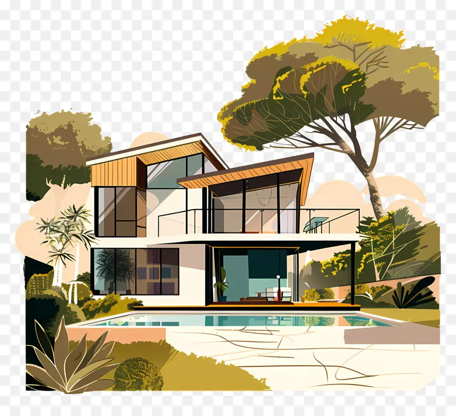 Modern House，Bosque PNG