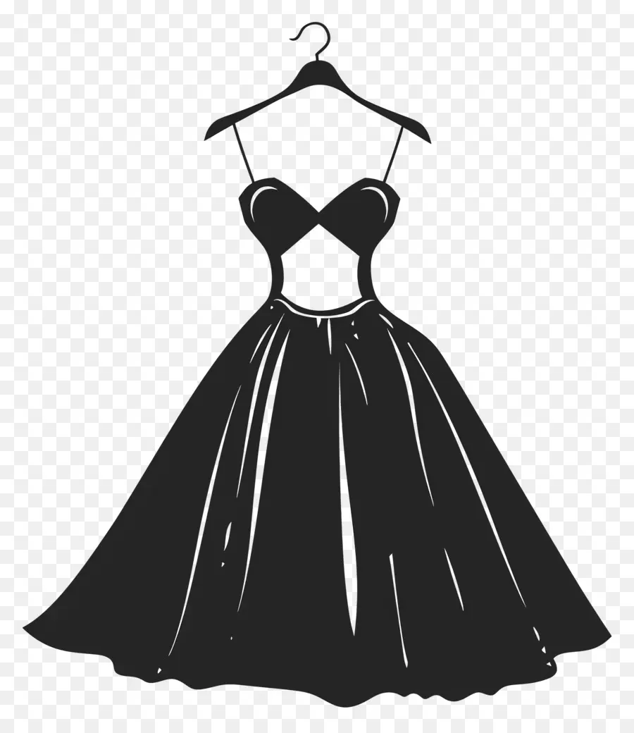 Vestido En La Percha，Vestido Negro PNG