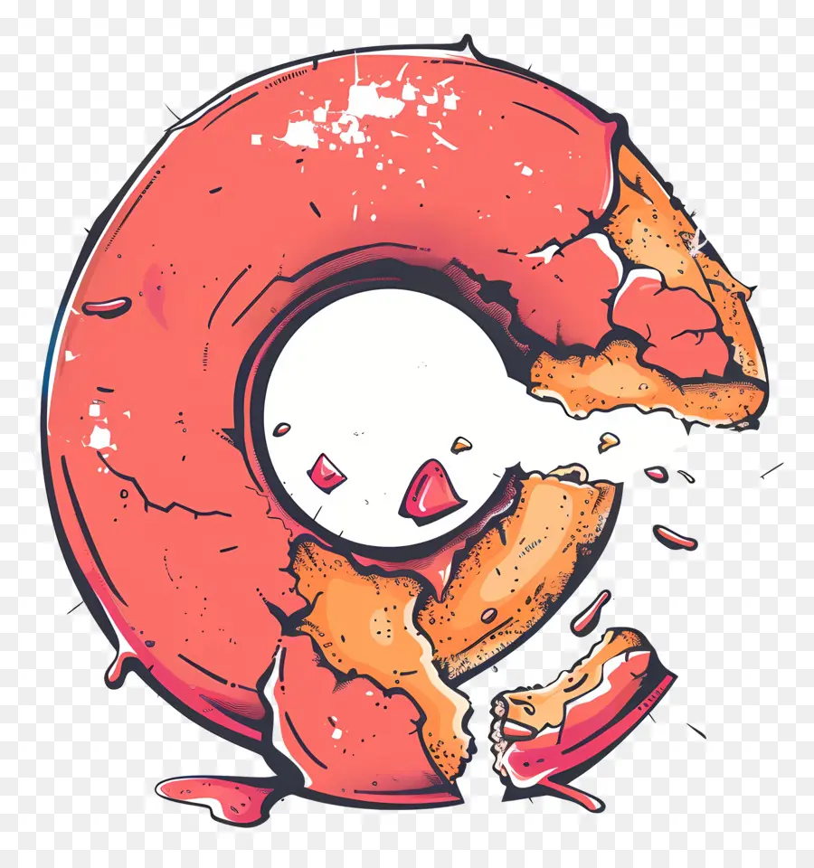 Donut Comido，Dona Rota PNG