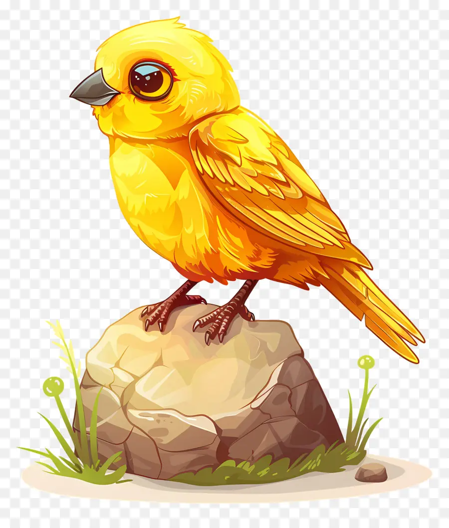 Pájaro Amarillo，Encaramado PNG