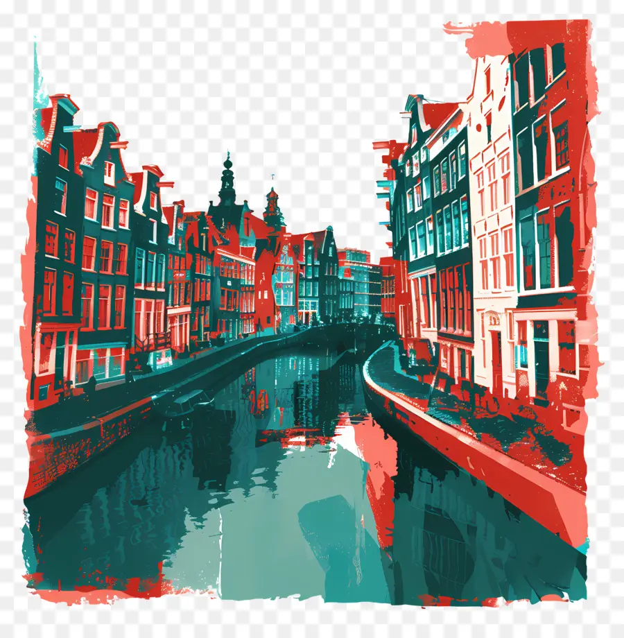 Canales De Amsterdam，Paisaje Urbano PNG