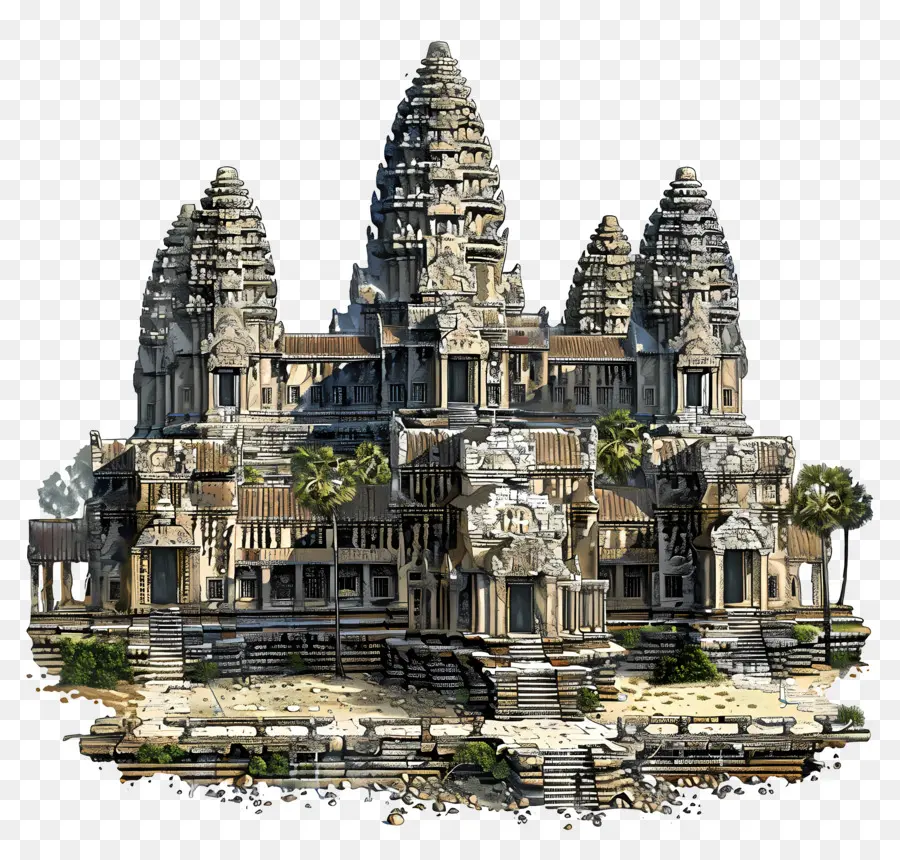 Angkor Wat，Templo Antiguo PNG