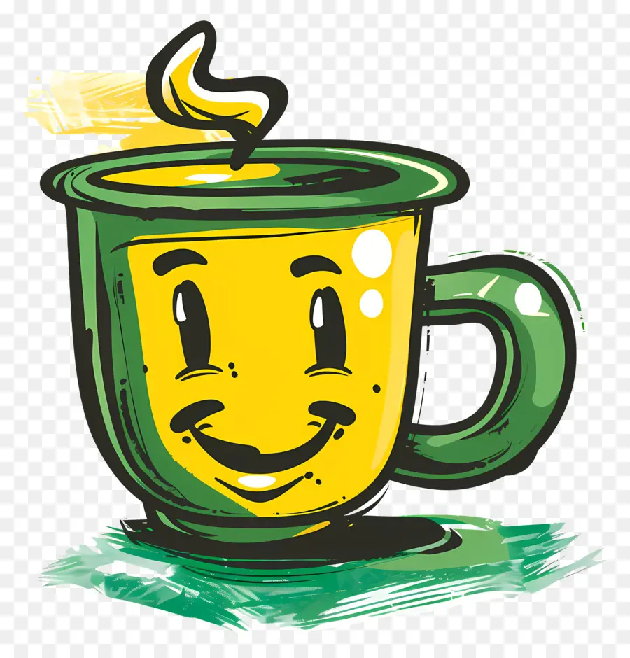 De Dibujos Animados De La Taza De Café，Taza De Cara Sonriente PNG