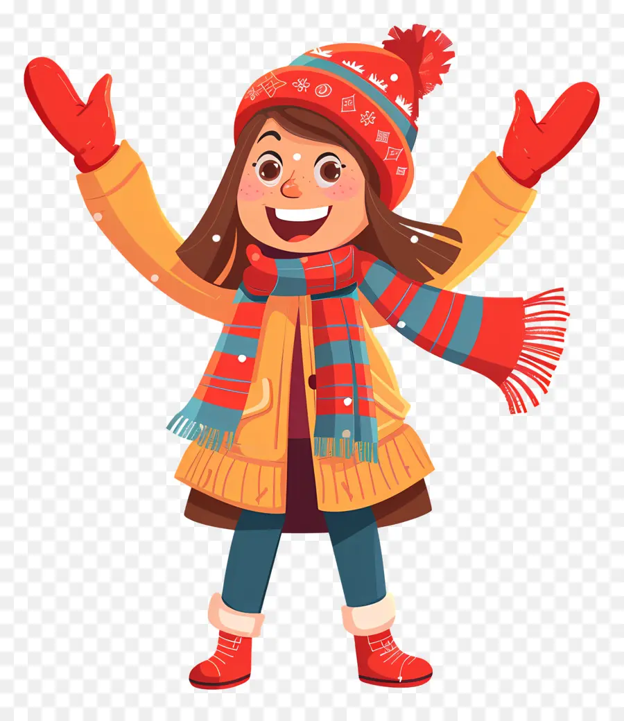 Chica En Ropa De Invierno，Invierno PNG