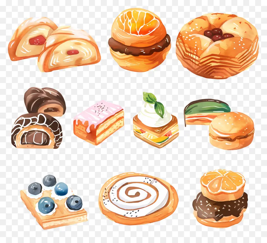 Pasteles，Croissants PNG