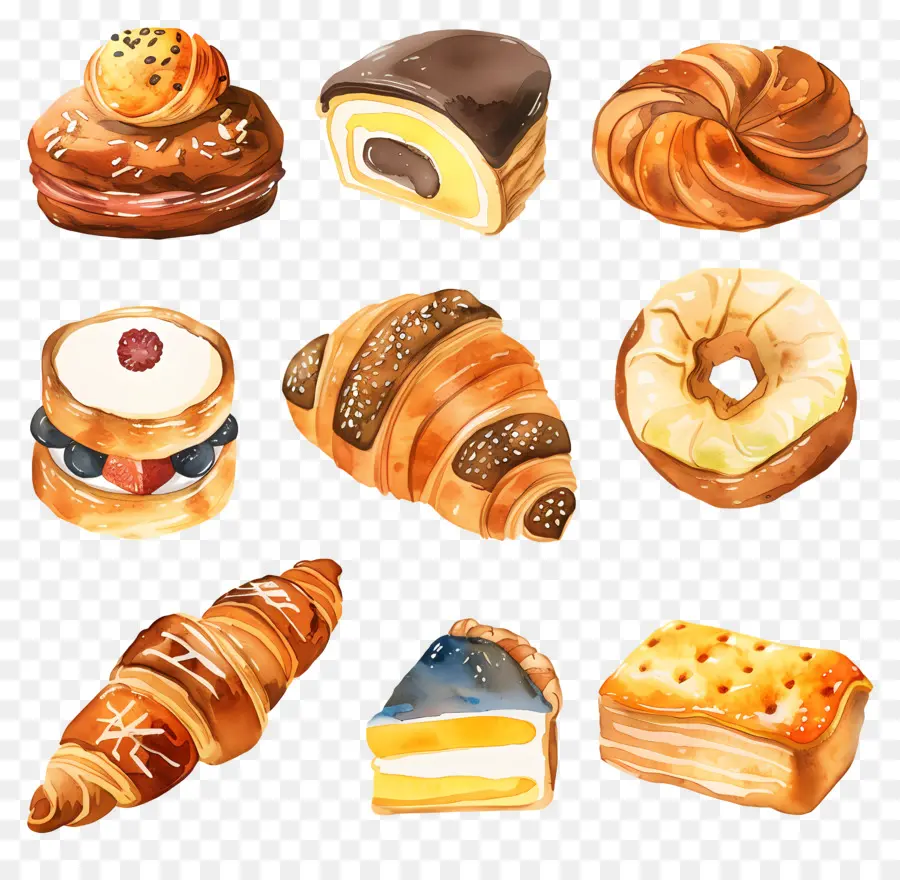 Pasteles，Croissants PNG