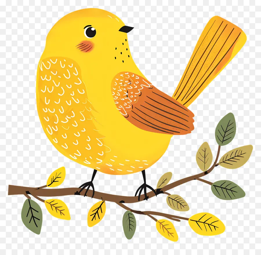 Pájaro Amarillo，Pájaro Encaramado En La Rama Del árbol PNG