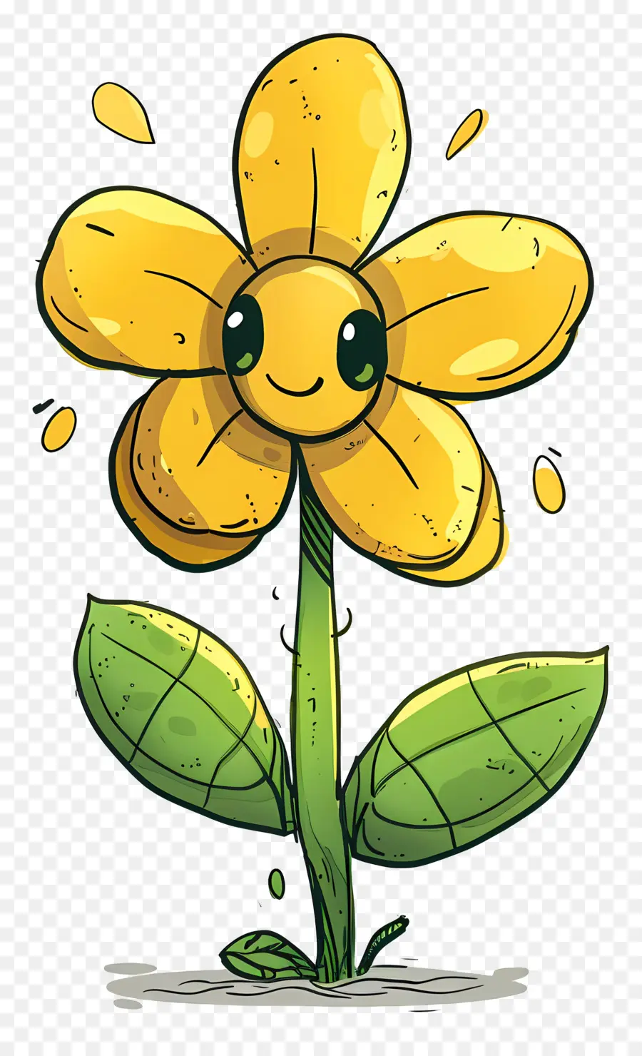 Cartoon Flower，Flor Sonriente PNG