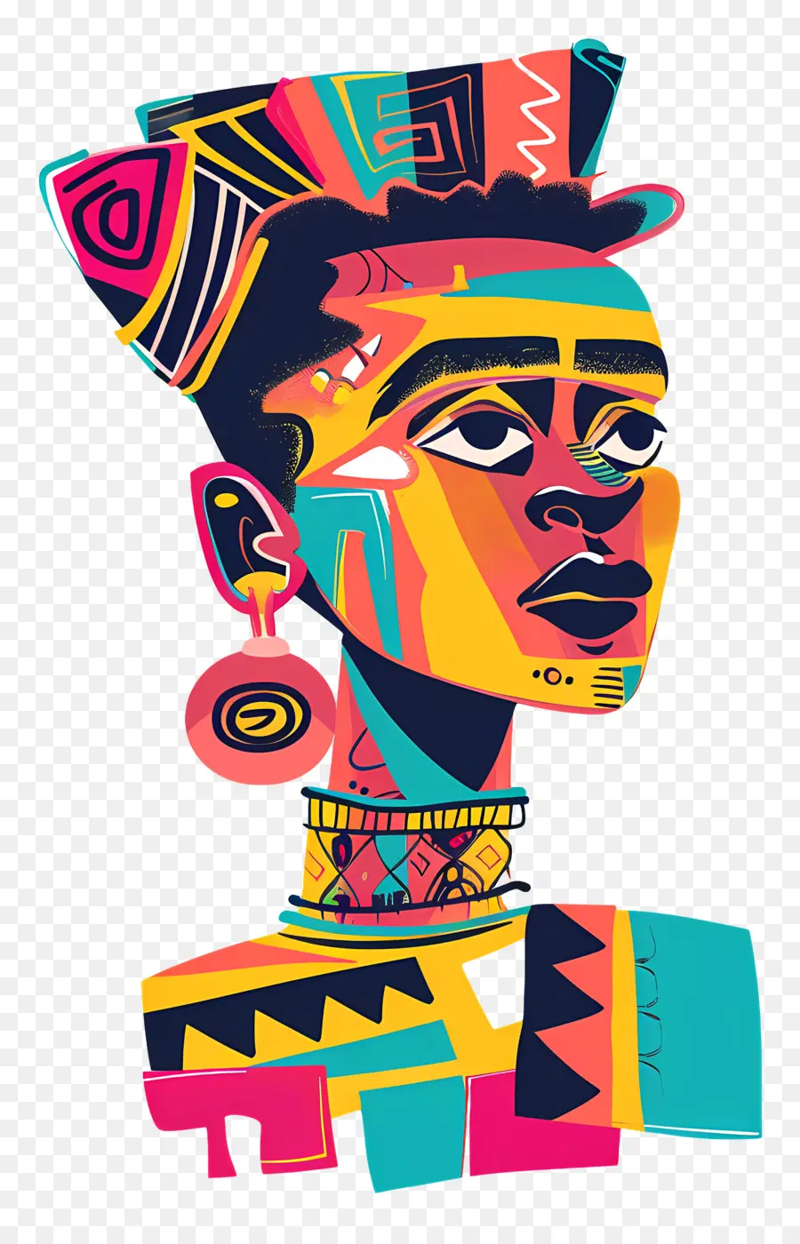 Femenina Africana，Peinado Afro PNG