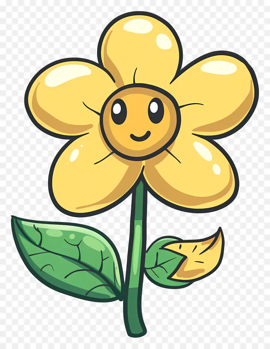 Cartoon Flower，Flor Feliz PNG