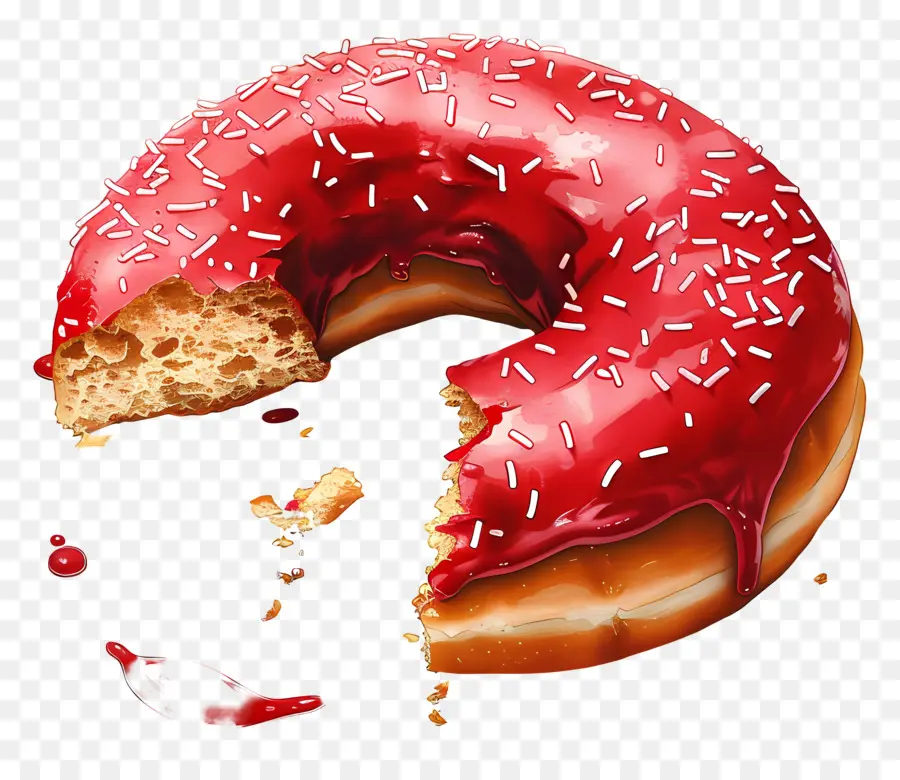 Donut Comido，Dona Glaseada PNG