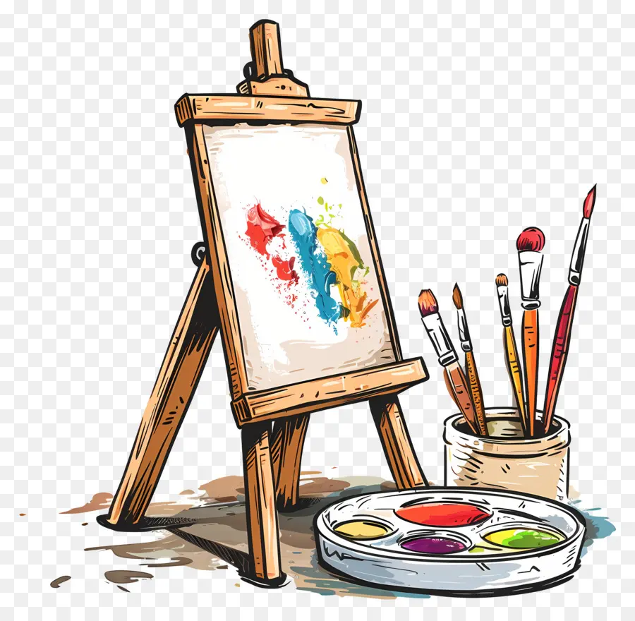 Art Studio，Pintores Caballete PNG