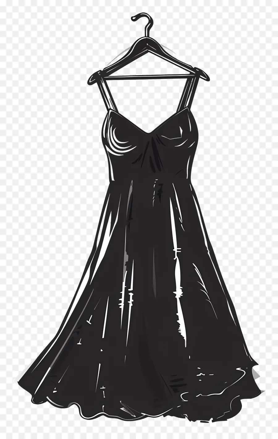 Vestido En La Percha，Vestido Negro PNG