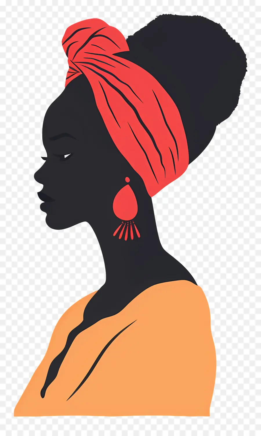 Femenina Africana，Turbante PNG