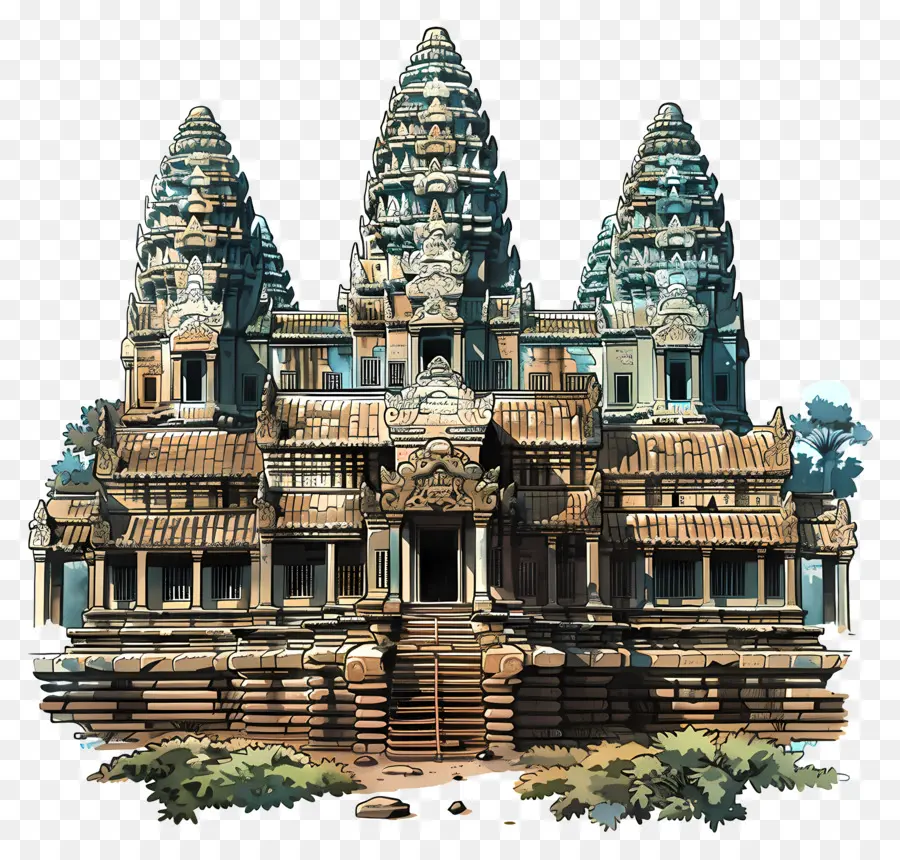 Angkor Wat，Templo Antiguo PNG