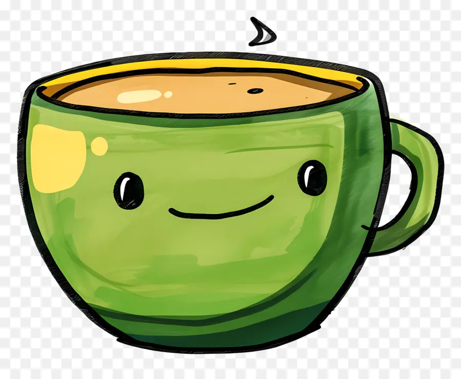 De Dibujos Animados De La Taza De Café，Cara Sonriente PNG