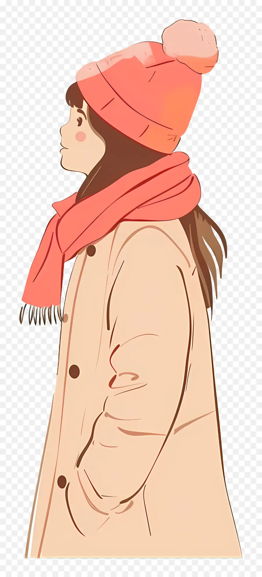 Chica En Invierno，Mujer PNG