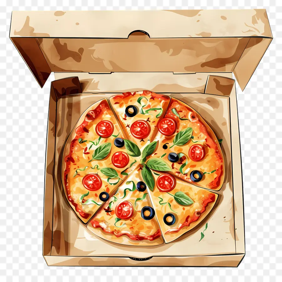 Pizza En La Caja，Pizza PNG