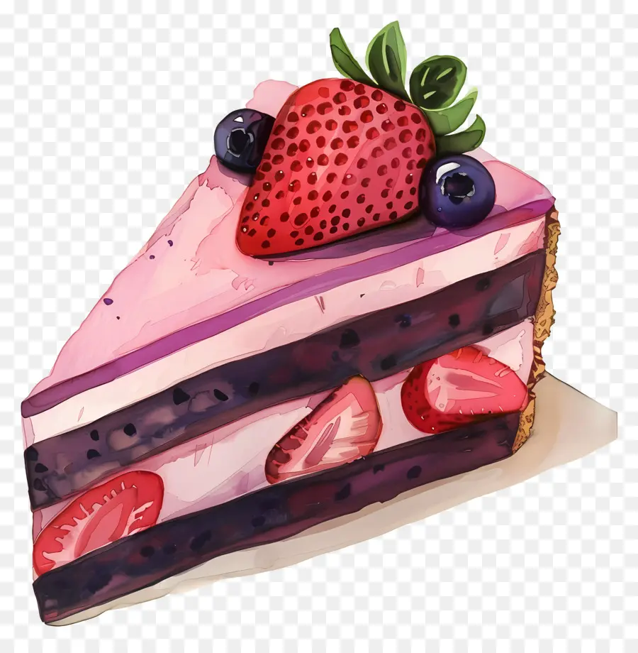 Pastel De Mousse De Fresa，Pastel De Arándano PNG