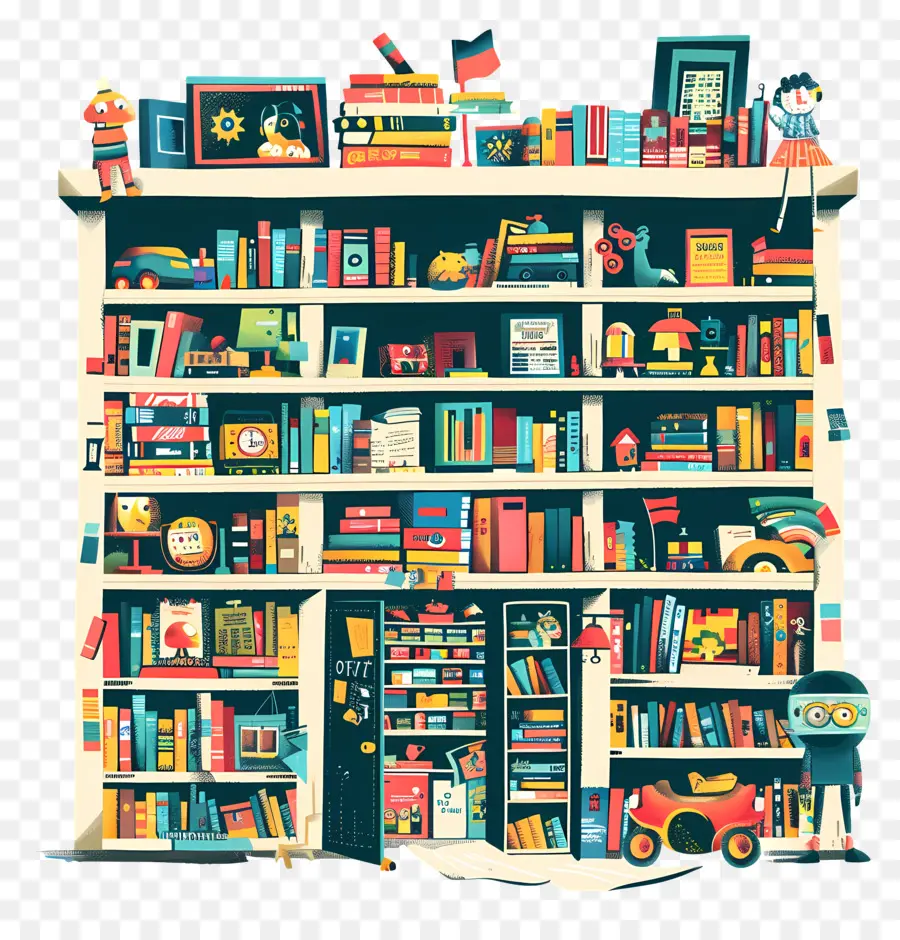 Librería，Bookshelf PNG