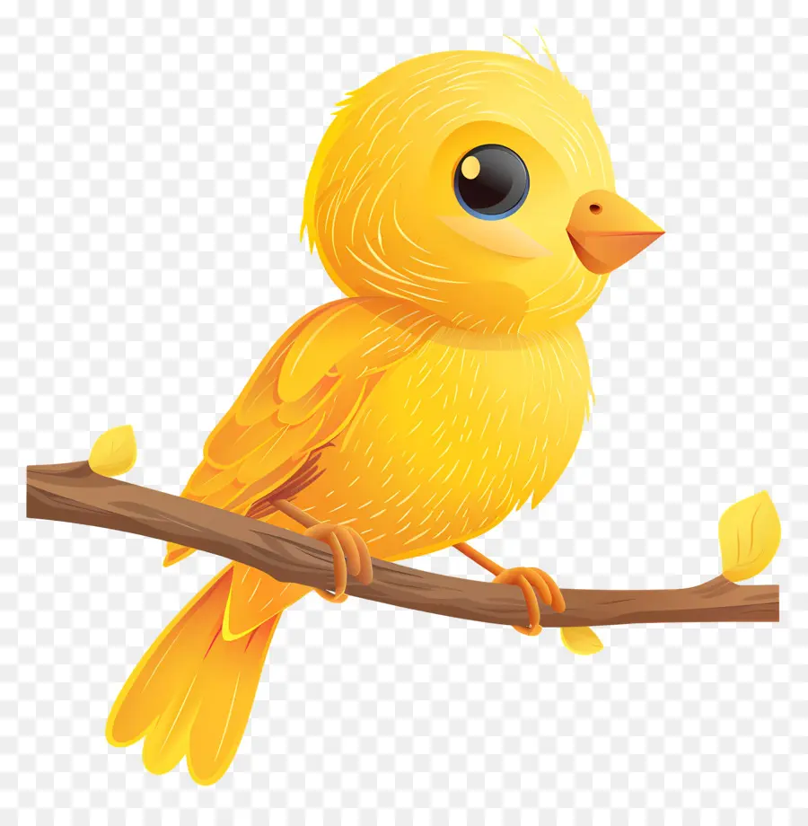 Pájaro Amarillo，Encaramado PNG