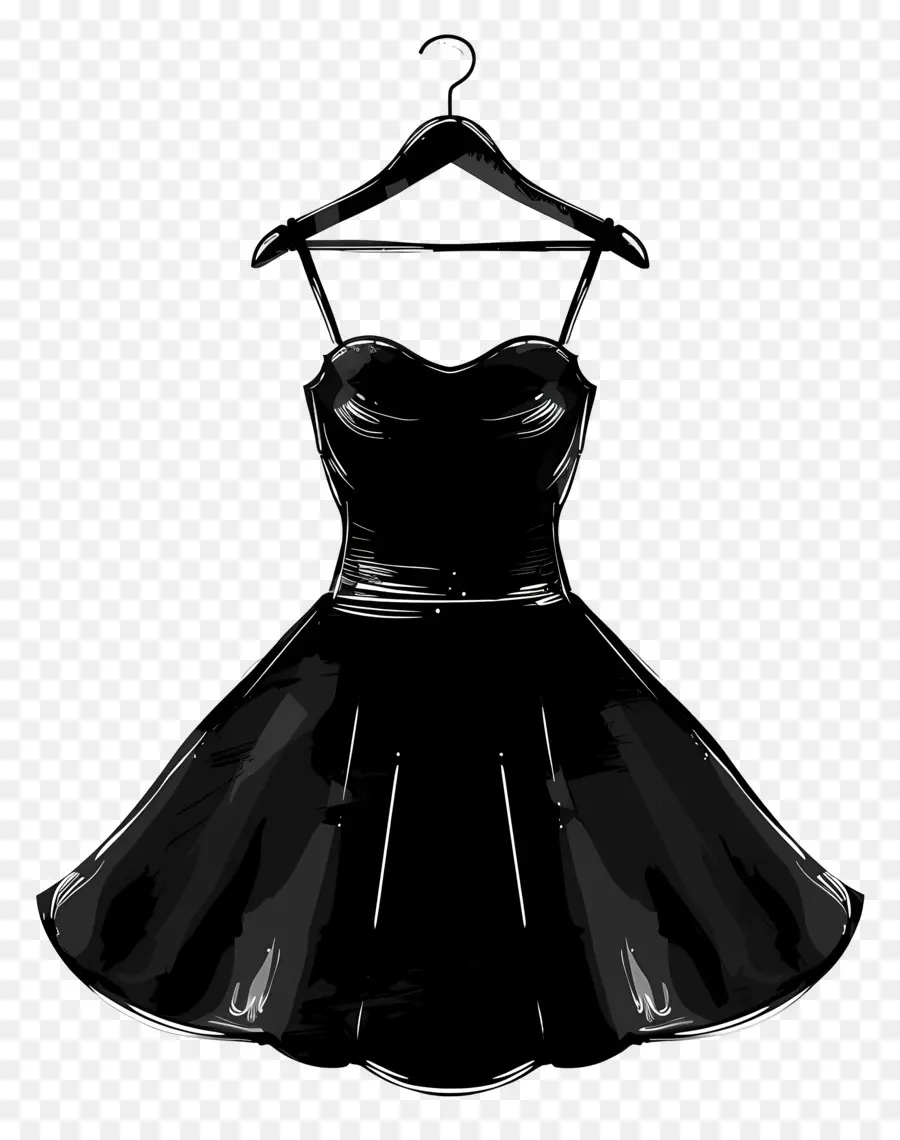 Vestido En La Percha，Vestido En Blanco Y Negro PNG