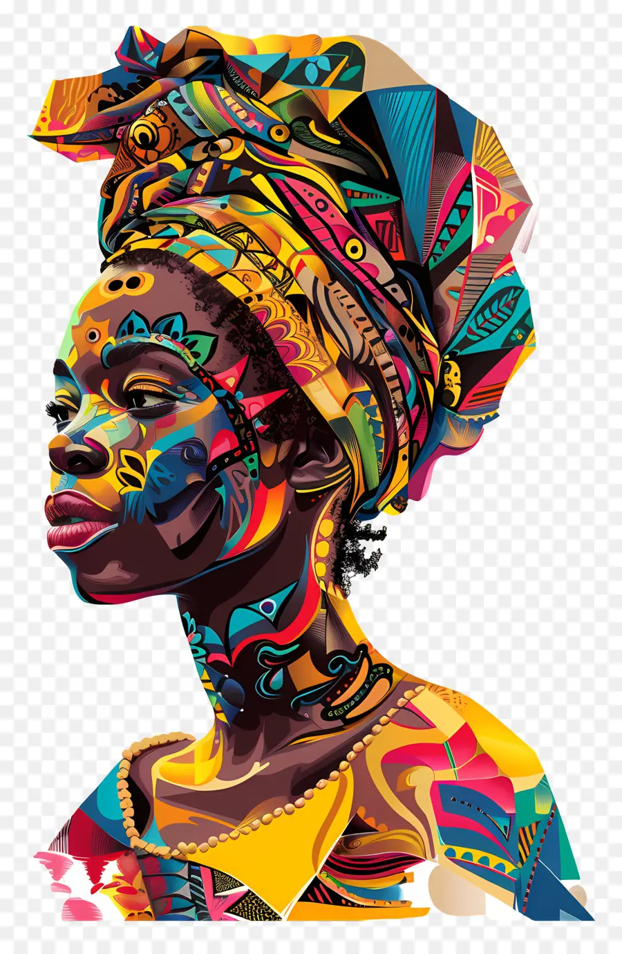 Femenina Africana，Peinado Afro PNG