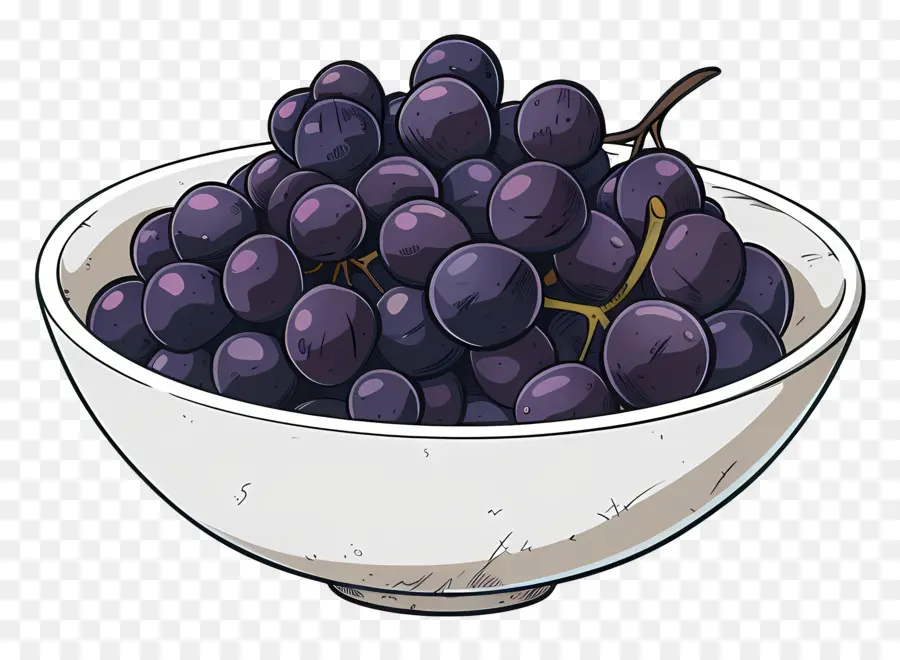 Tazón De Uvas，Uvas Moradas PNG