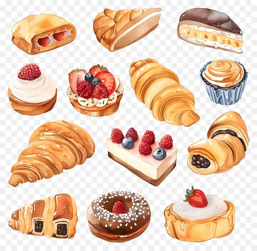 Pasteles，Croissants PNG