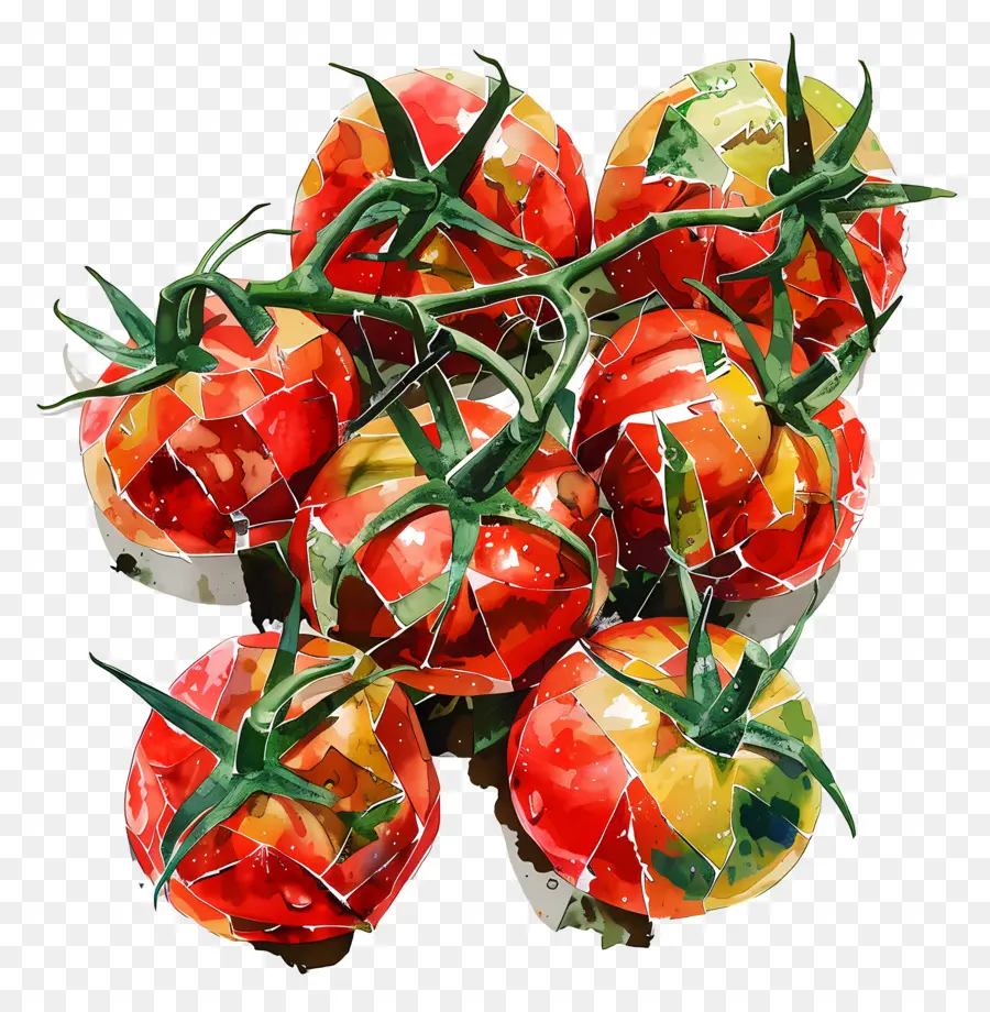 Los Tomates，Pintura A La Acuarela PNG