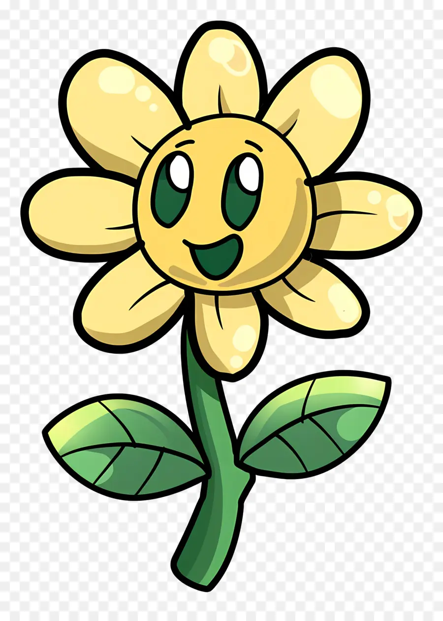 Cartoon Flower，Flor Sonriente PNG